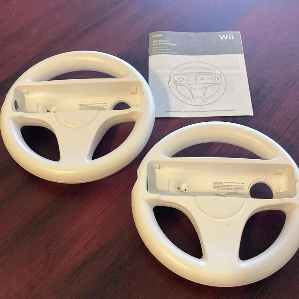 Nintendo Wii White Racing Wheel Set